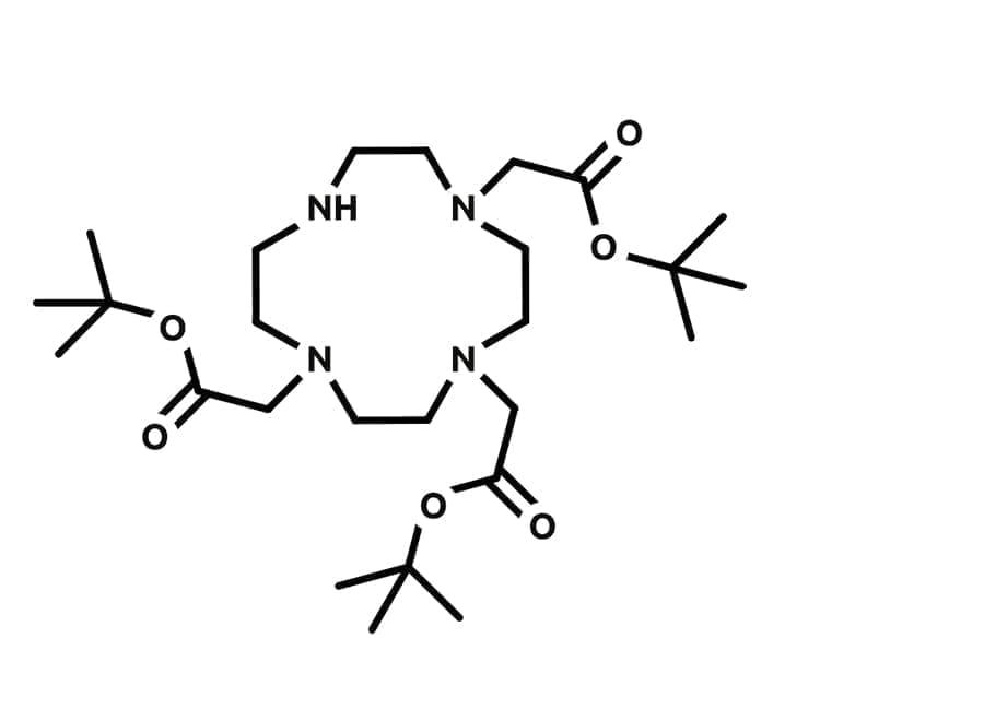 Tritertbutyl-1,4,7,10-tetrazacyclododecane-1,4,7-triacetate (DO3A tBu) structure