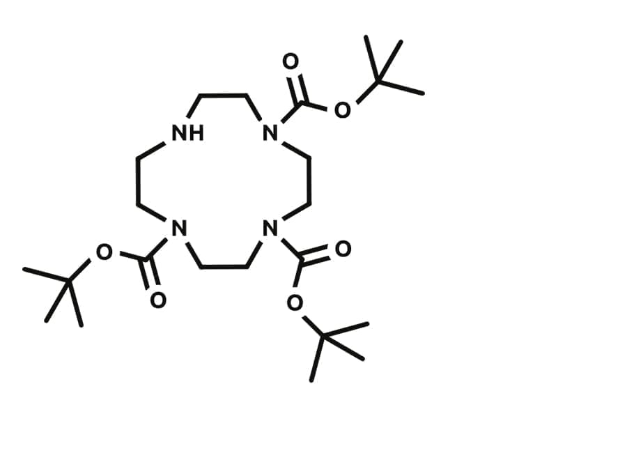 1,4,7-Triboc-1,4,7,10-tetrazacyclododecane (TriBoc Cyclen) structure