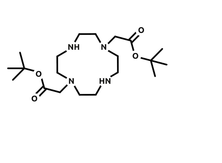 1,4,7,10-tetrazacyclododecane-1,7-bis(tertbutyl)acetate (DO2A tBu) structure