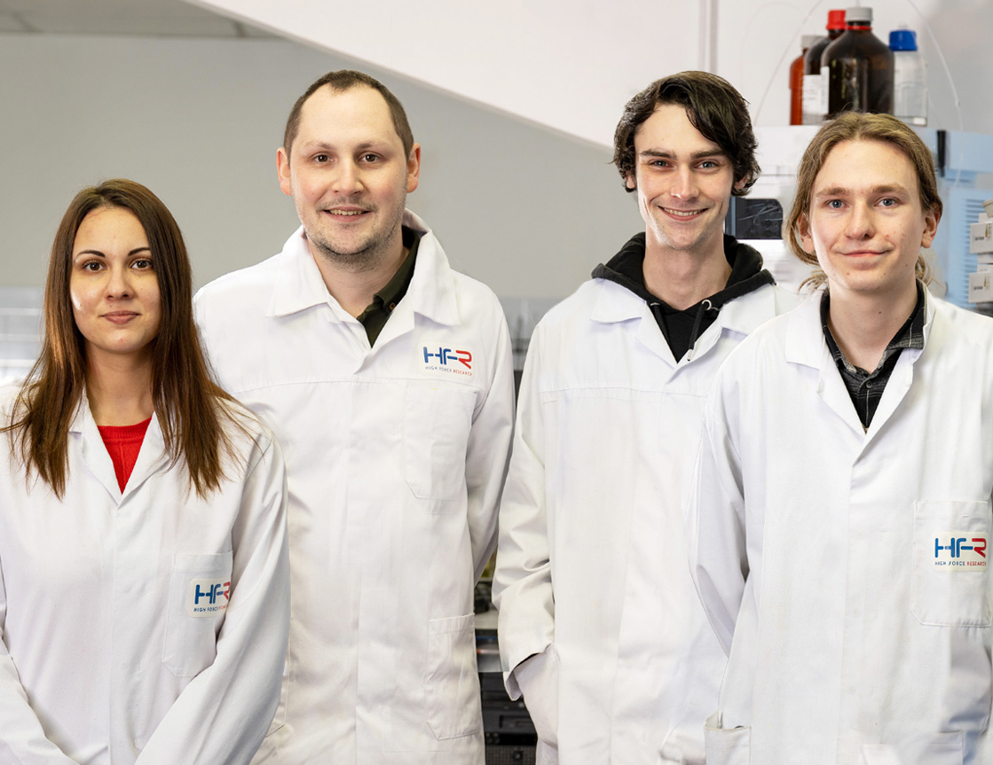 4 new roles for young scientists. Dimana Daskalova and Joseph Smith as Graduate Production Chemists, Mark Thompson as Logistics Administrator, and Jack Gallagher as QC Analyst