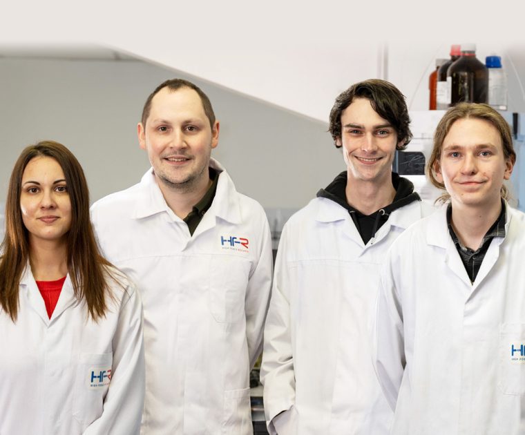 4 new roles for young scientists. Dimana Daskalova and Joseph Smith as Graduate Production Chemists, Mark Thompson as Logistics Administrator, and Jack Gallagher as QC Analyst